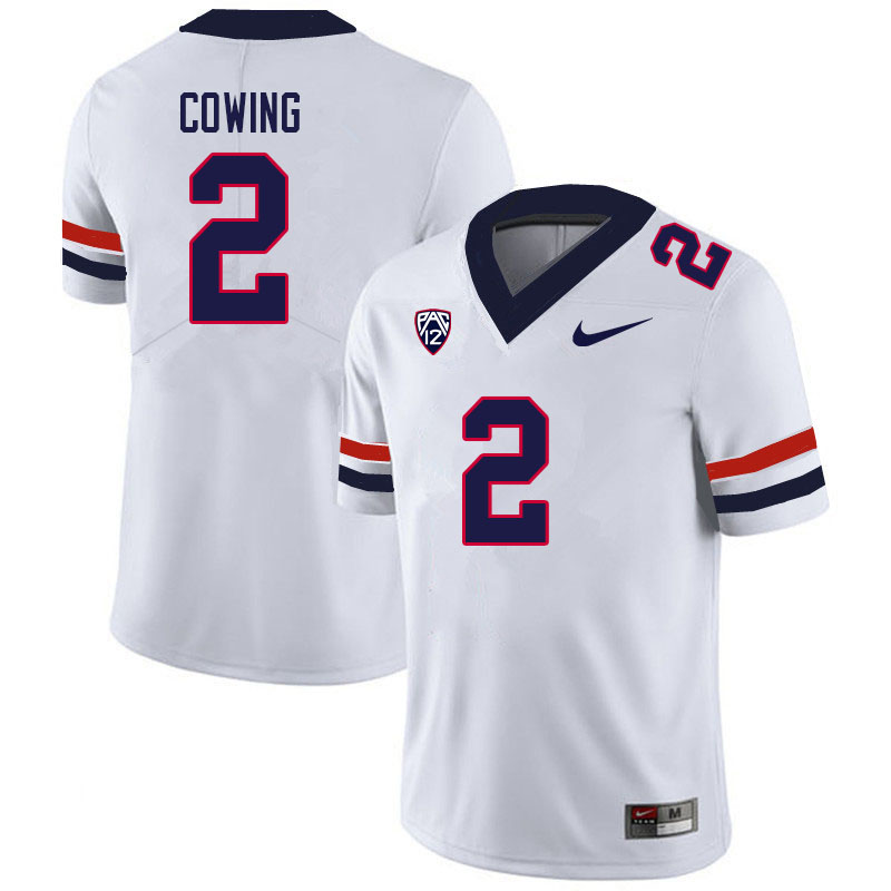 Men #2 Jacob Cowing Arizona Wildcats College Football Jerseys Sale-White - Click Image to Close